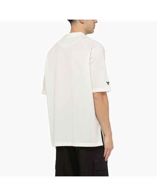Y-3 White Crew Neck T Shirt With Logo for men