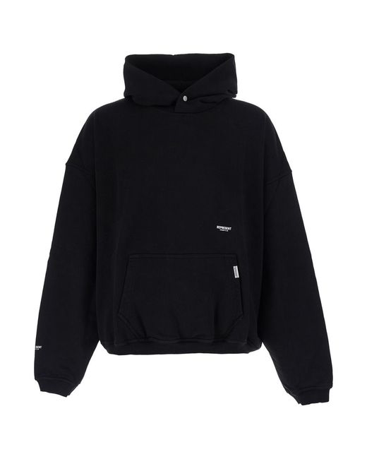 Represent Black Hoodie Cotton Sweatshirts for men