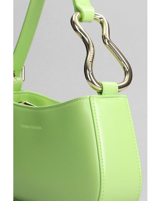 Chiara Ferragni Shoulder Bag In Green Faux Leather