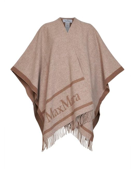 Max Mara Natural Poncho Hilde Wool Capes