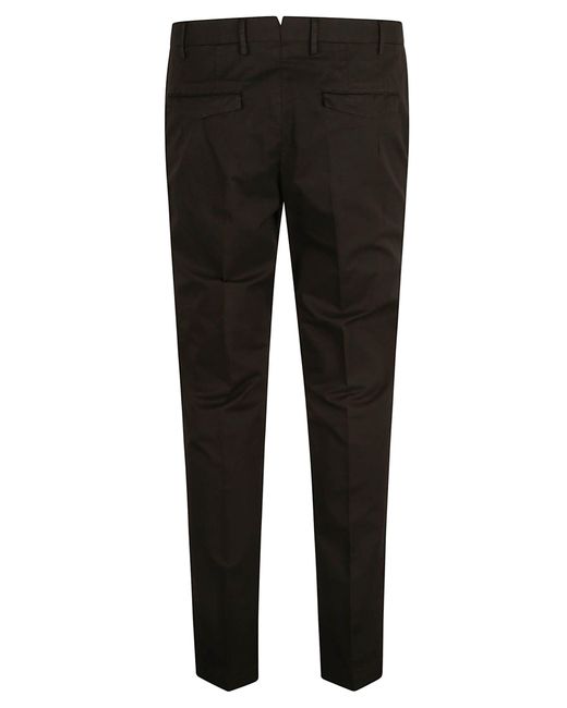 PT Torino Black Slim Fit Plain Trousers for men