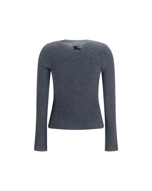 Burberry Blue Gray Cashmere Cardigan