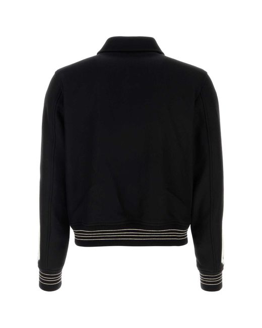 Amiri Black Wool Blend Bomber Jacket for men