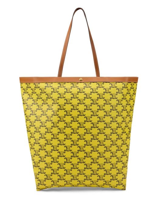 Céline Yellow Tote Bag Triomphe Calfskin