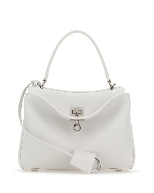 Balenciaga White Leather Mini Rodeo Handbag