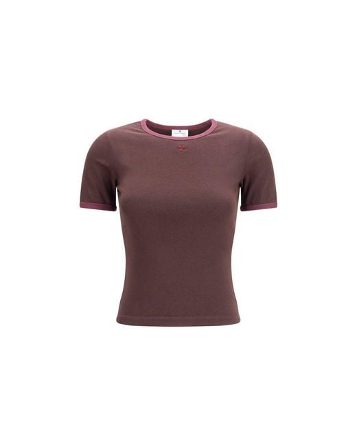 Courreges Purple Brown Cotton T