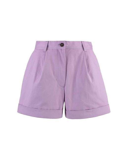 Maison Kitsuné Purple Cotton Shorts