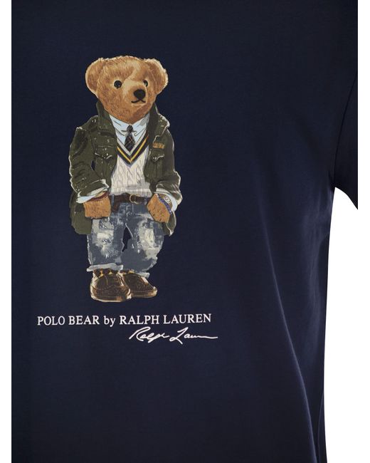 Polo Ralph Lauren Blue Polo Bear Jersey Classic-Fit T-Shirt for men