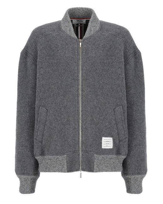Thom Browne Gray Coats Grey for men