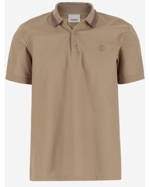 Burberry Natural Cotton Pique Polo Shirt for men