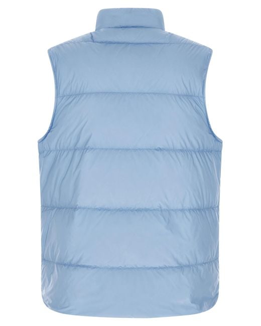 Moncler Blue Polyamide Sleeveless Jacket Clothing for men