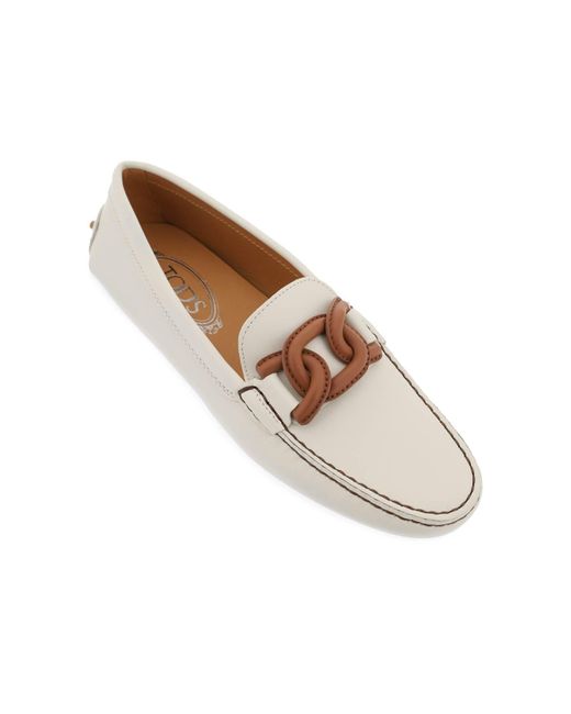 Tod's White Gommino Bubble Kate Loafers