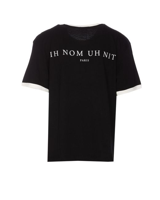 Ih Nom Uh Nit Black Mask Roses Printed T-Shirt for men