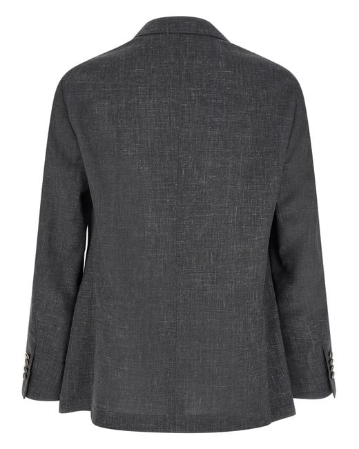 Brunello Cucinelli Black Wool Blazer Clothing for men