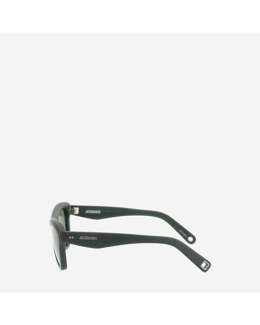 Jacquemus Green Palmier Sunglasses With Square Frame Acetate Glasses & Frames