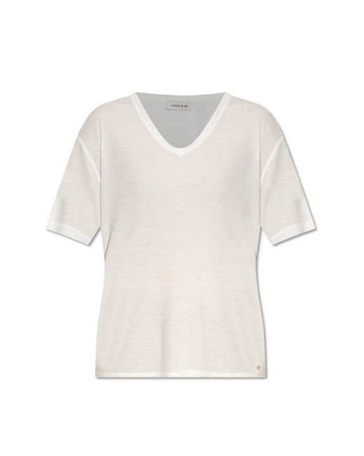 Anine Bing White Vale T-Shirt With Logo
