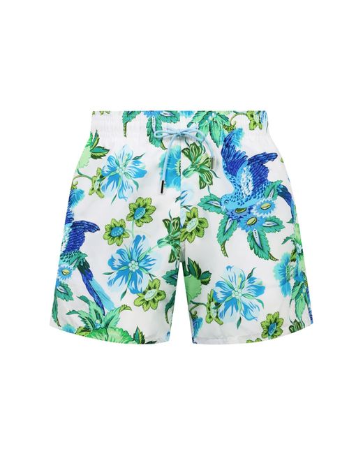 Etro Blue Printed Swim Shorts for men