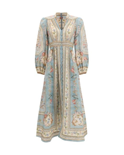 Zimmermann Multicolor Roselight Dress Linen