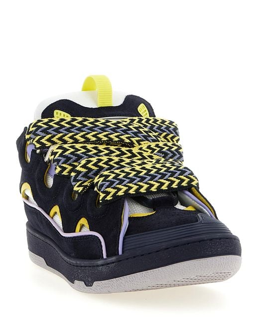 Lanvin Green Color Block Sneakers for men