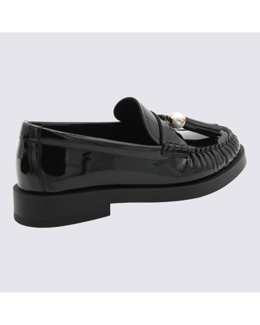 Jimmy Choo Black Leather Addie Loafers