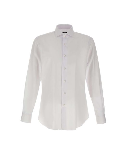 Barba Napoli White Cotton Shirt for men