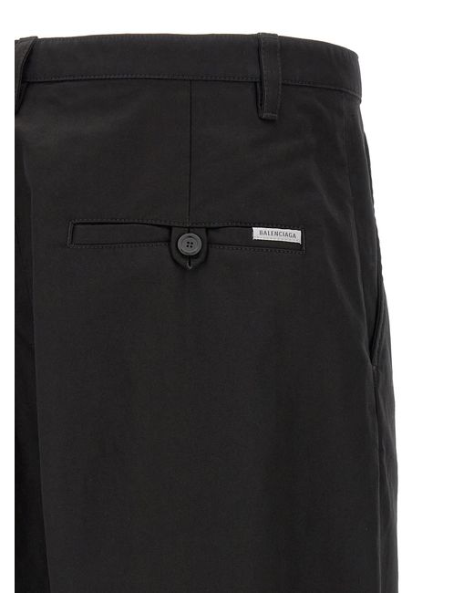 Balenciaga Black Drawstring Chino Pants for men