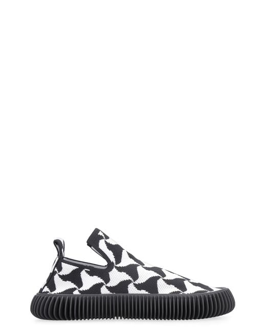 Bottega Veneta White Wavy Triangle Slip-On Sneakers Elastane Trainers