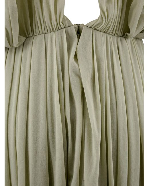 Philosophy Di Lorenzo Serafini Green Draped-Detail Dress