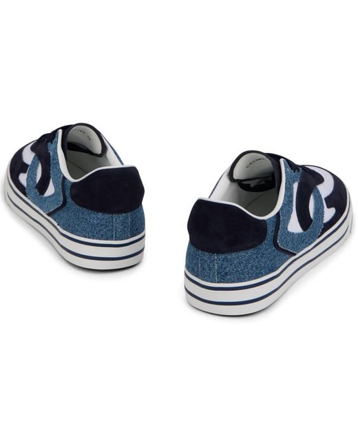 Dolce & Gabbana Blue Sneakers Dg Sailing Cotton Trainers for men