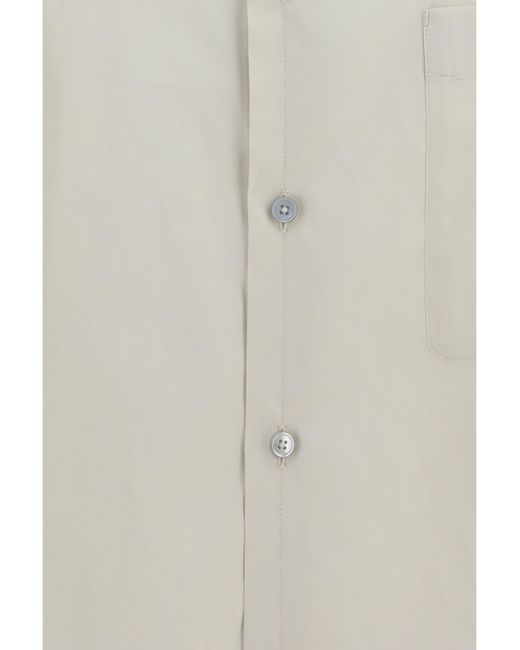 Lemaire White Shirt With Chest Pocket Cotton; Silk for men