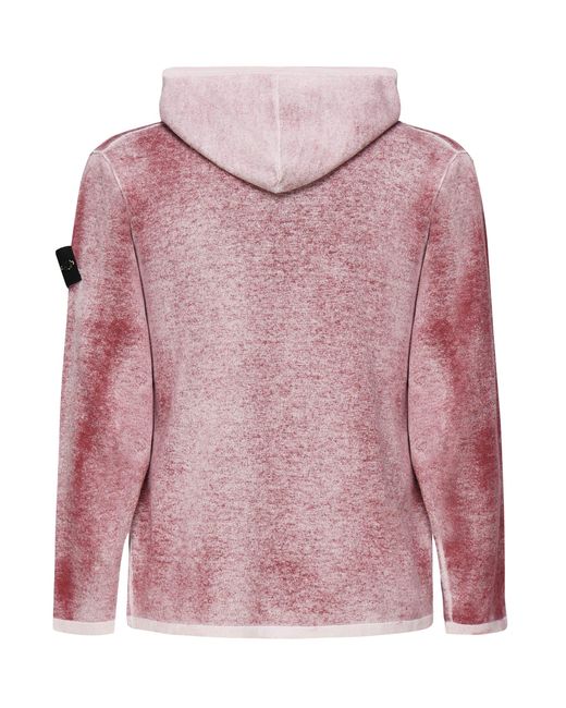 Stone Island Pink Cotton Sweatshirt With Airbrushed Interior for men