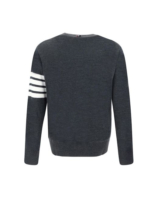 Thom Browne Blue Virgin Wool Sweater Fleece Ovis Aries for men