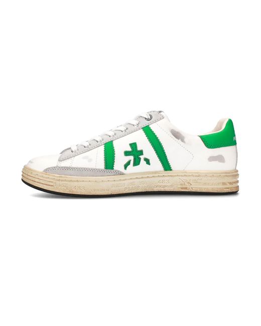 Premiata Green Calf Leather Russell Sneakers for men
