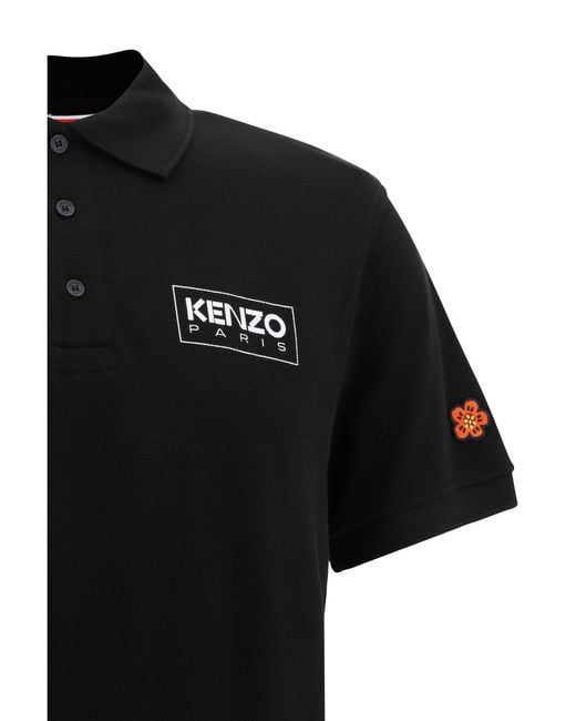 KENZO Black Paris Polo Shirt for men