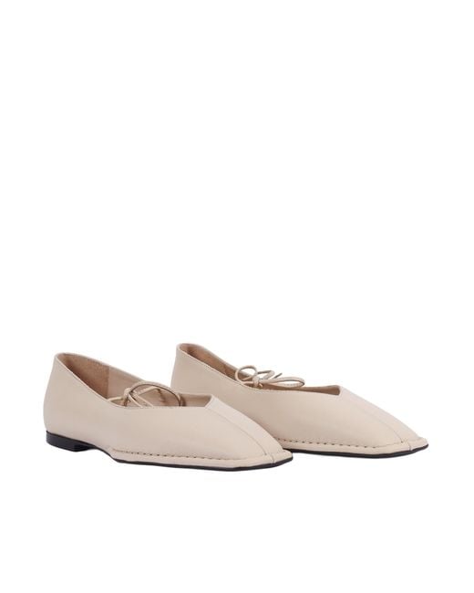 Alohas Multicolor Sway Cream Leather Ballet Flats Altezza Tacco 0.5 Cm Flat Shoes