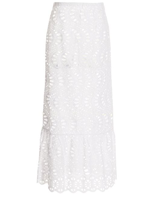Giambattista Valli White Long Cotton Skirt