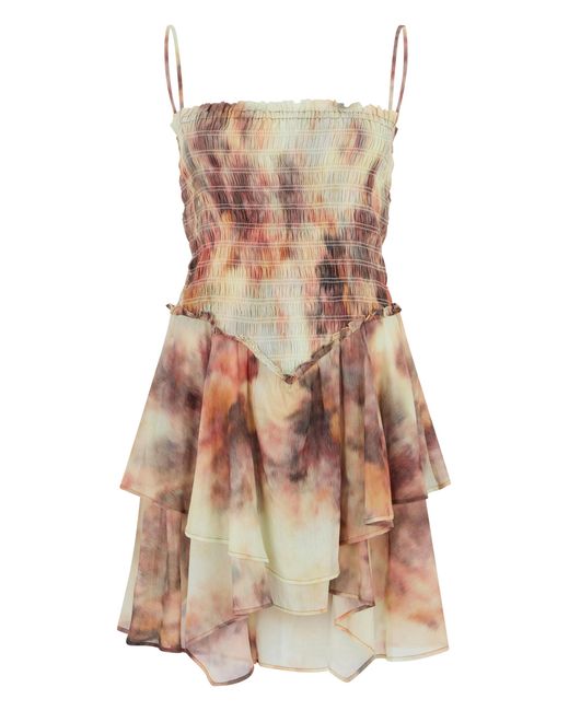 Isabel Marant Multicolor Mini Dress Anka Printed Cotton Voile