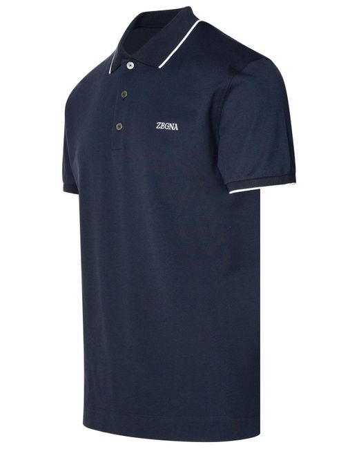 Zegna Blue Polo Shirt for men