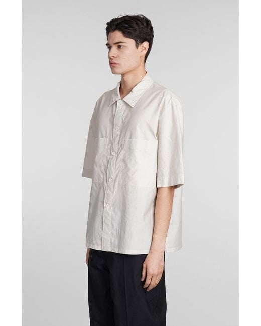 Lemaire White Shirt In Beige Cotton for men