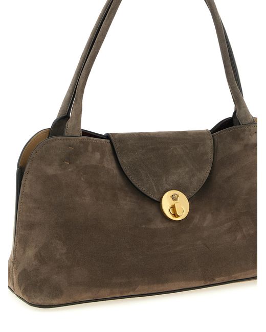 Versace Brown Calfskin Shoulder Bag