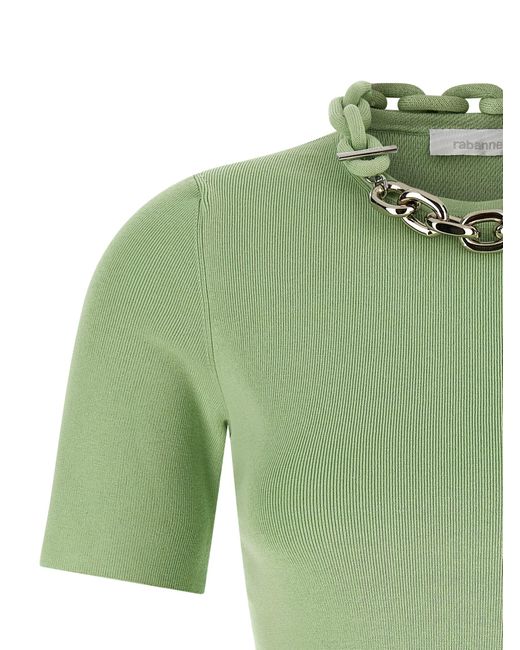 Rabanne Green Chain T-Shirt So Cotton Elastane
