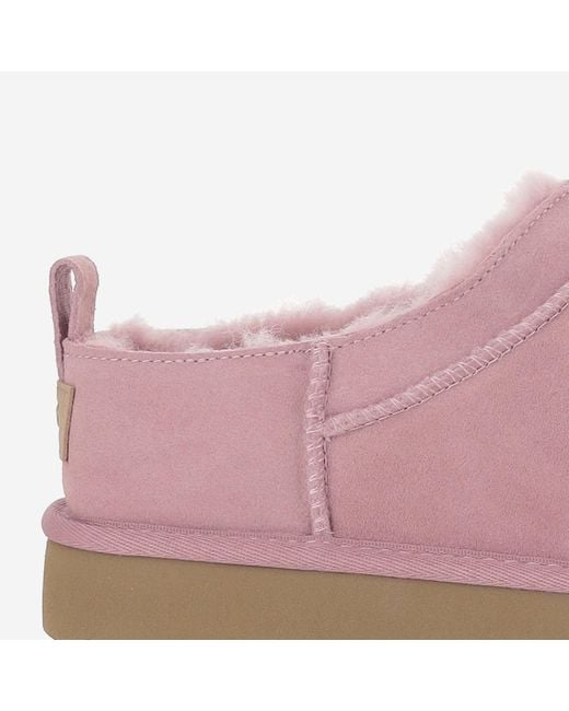 Ugg Pink Ankle Boots Classic Micro Suede