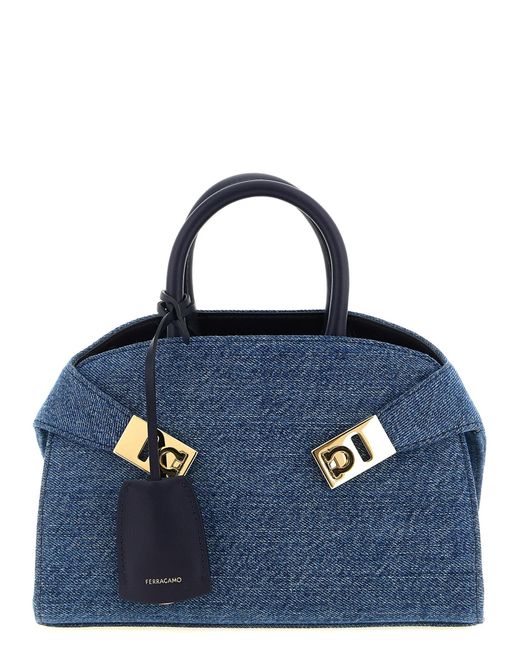 Ferragamo Blue Ferragamo Top Handle Bag