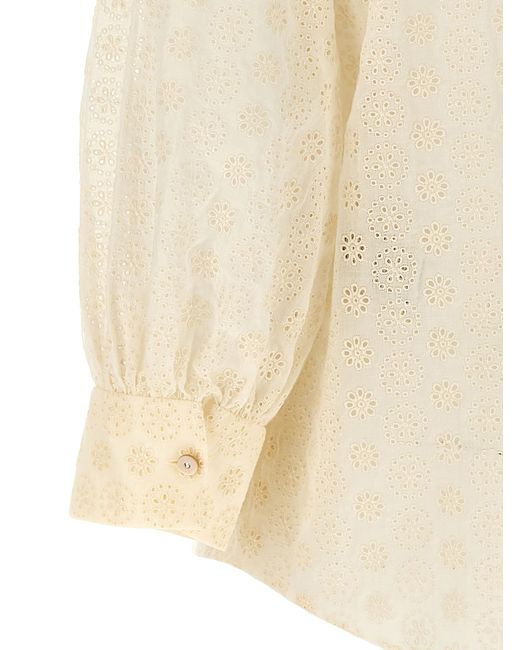 Valentino Garavani Natural Shirt Sangallo Cotton Shirt, Blouse