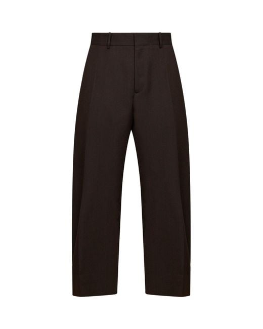 Studio Nicholson Black Tailored Trousers Fume Coffee Virgin Wool for men