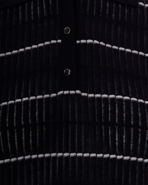 Max Mara Blue Polo Sweater Wool-Silk Jumpers