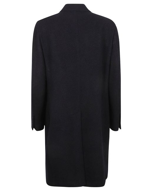 Lardini Black Double-Breast Plain Coat for men