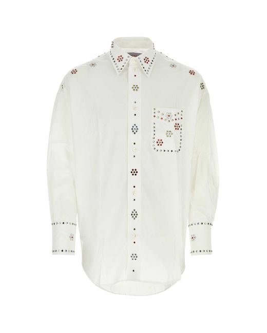 Bluemarble White Poplin Shirt for men