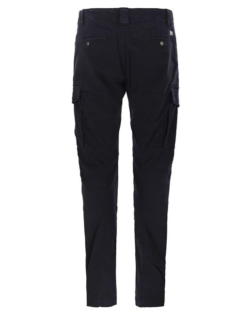 C P Company Blue Frosted Stretch Cotton Cargo Trousers for men
