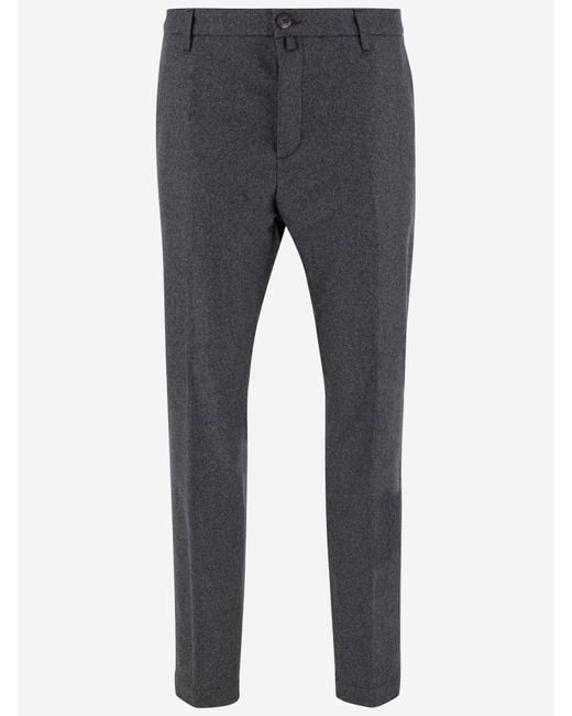 Jacob Cohen Gray Stretch Wool Trousers for men